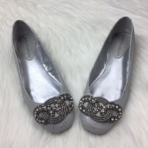 Antonio Melani Aviana Silver Metallic Ballet Flats